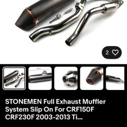 STONEMEN Full Exhaust Muffler System Slip On For CRF150F CRF230F 2003-2013 Titanium