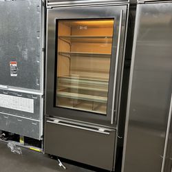 Sub Zero 36”wide Stainless Steel Built In Bottom Freezer Refrigerator 