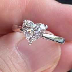 2ct. Heart Moissanite Diamond Solitaire 