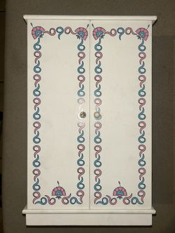Vintage Victoria Impex Wardrobe Set: Wooden Armoire with Dress and Hanger