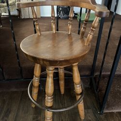 2 Solid Wood Barstools 