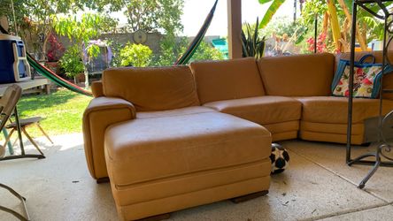 Leather sectional
