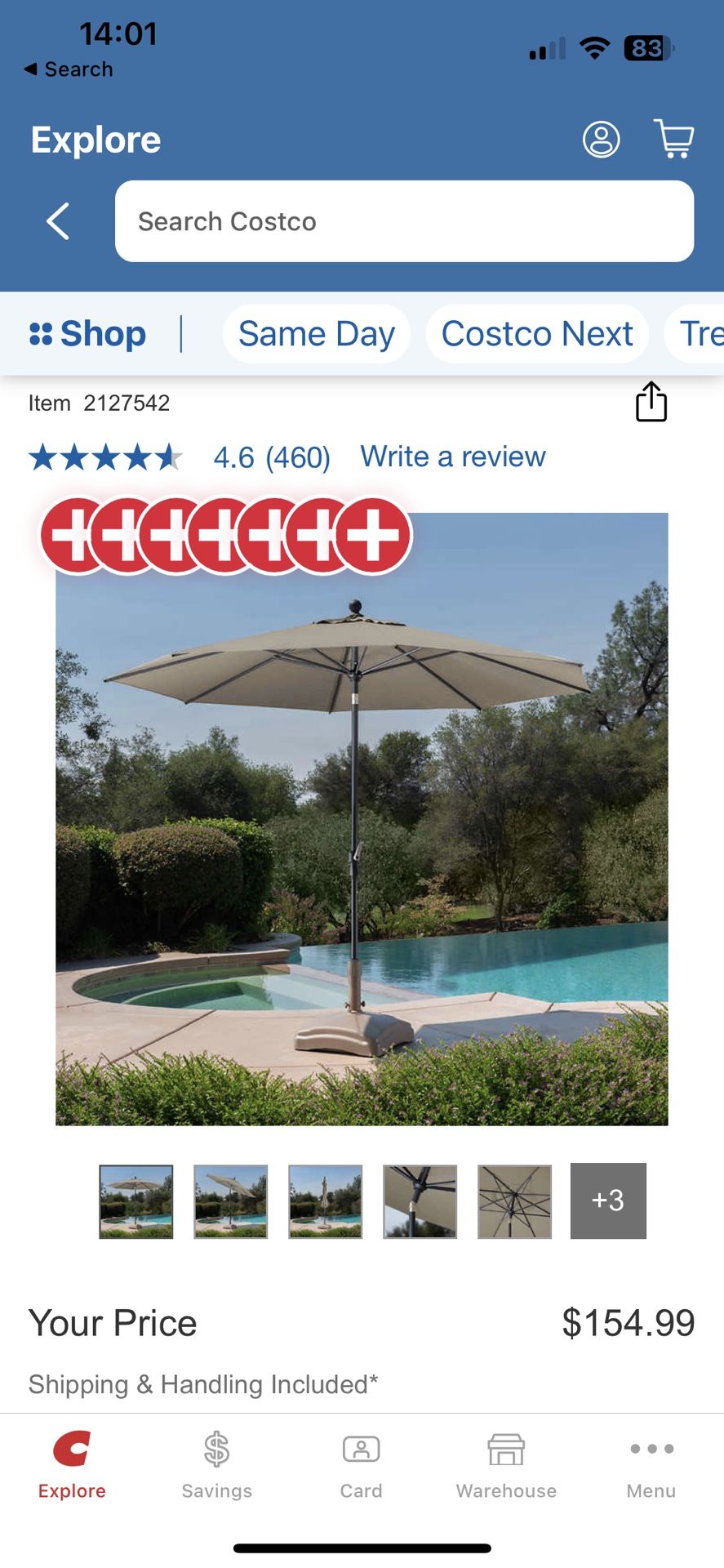 NEW Proshade 10ft Auto Tilt Outdoor Umbrella