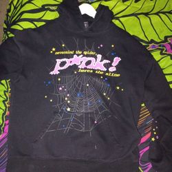 Spider Hoodie Black Pink 