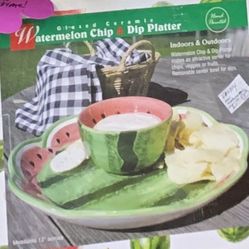 New In Box Watermelon Chip And Dip Set
