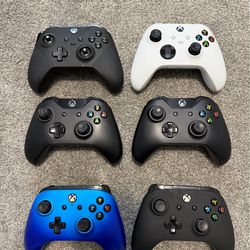 Lot of 6 xbox one controllers for parts or repair/untested