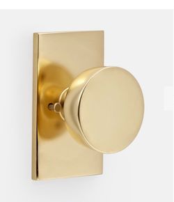 6 Rejuvenation Interior Aged Brass Door Knobs - Tumalo Privacy Set Rectangle Playe