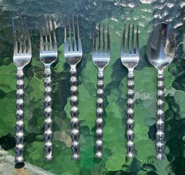 Towle Calypso Living Bubble Handle Flatware - 3 Dinner, 2 Salad Forks 2 Spoon