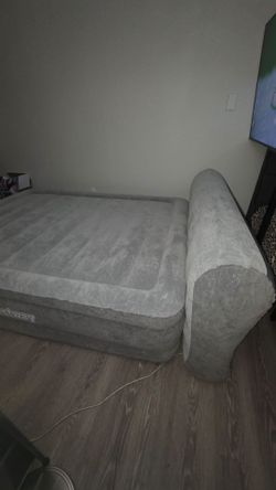 Premium Queen Air Mattress Built-in Headboard & AC Pump
