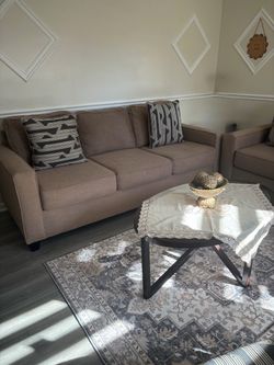 Taupe Fabric Sofa and Accent Chair Set