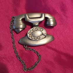 Vintage Princess Rotary Dial Telephone Brooch