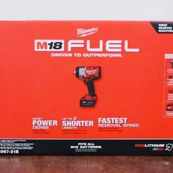 New Milwaukee M18 FUEL High Torque 1/2 inch Impact Wrench Kit (1) 5.0 Oil Resistant Battery (1) Charger & Tool Bag. $330