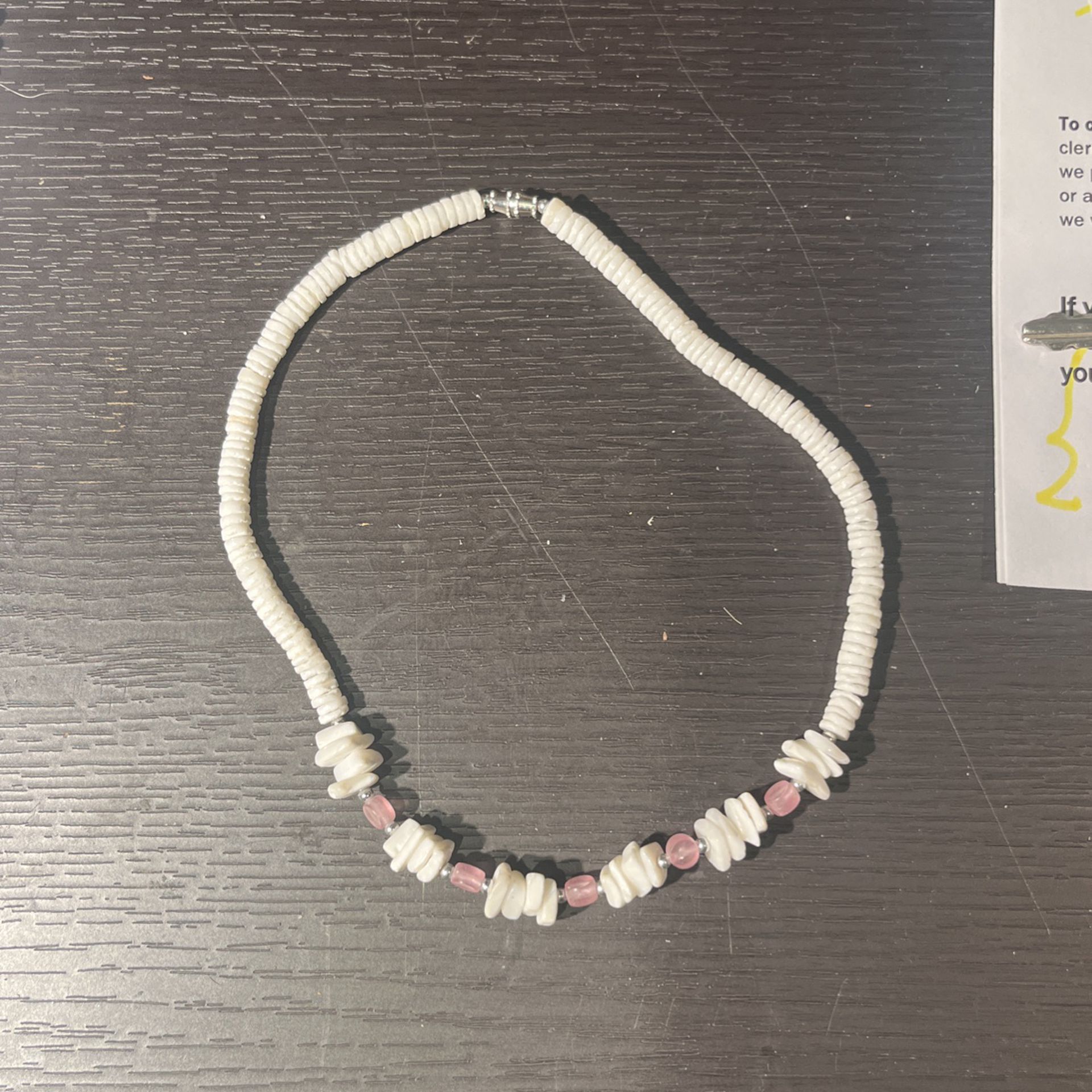 Rose Quartz And Shell Necklace