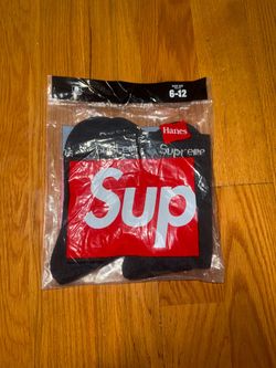 black supreme and hanes collab socks