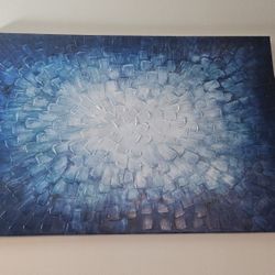 Blue Textured Abstract Wall Art
