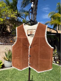 Kids Size Large Genuine Suede Leather Vest - Western Halloween Cowboy Children’s Clothes