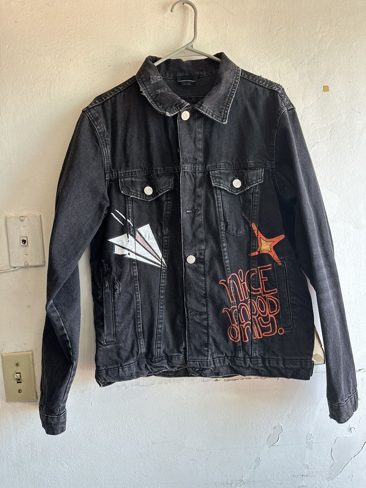 Distressed Black Zara Jacket. Size L