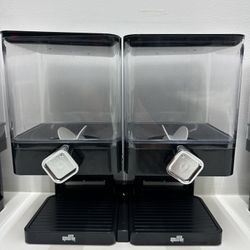 Honey-Can-Do Zevro Compact Dry Food Dispenser, Dual Control, Black/Chrome 