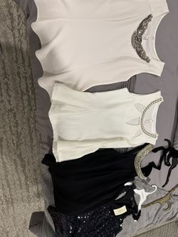 4 Womens Formal Tops With Jeweled Neckline / Guess Sequin Top (2 New With Tag 2 Great Condition)