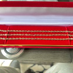 22 Inch Gold Rope Chain 10k Gold 