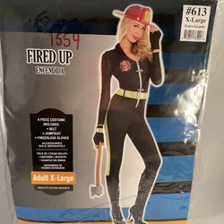 Extra large adult fired up women’s fireman costume