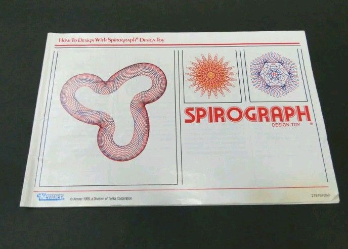 KENNER 1990 SPIROGRAPH DESIGN TOY PLASTIC WHEELS & GEARS LOT W/INSTUCTION BOOKLET