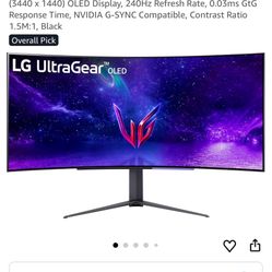 Computer Monitor - 45” LG OLED - 45GR95QE-B