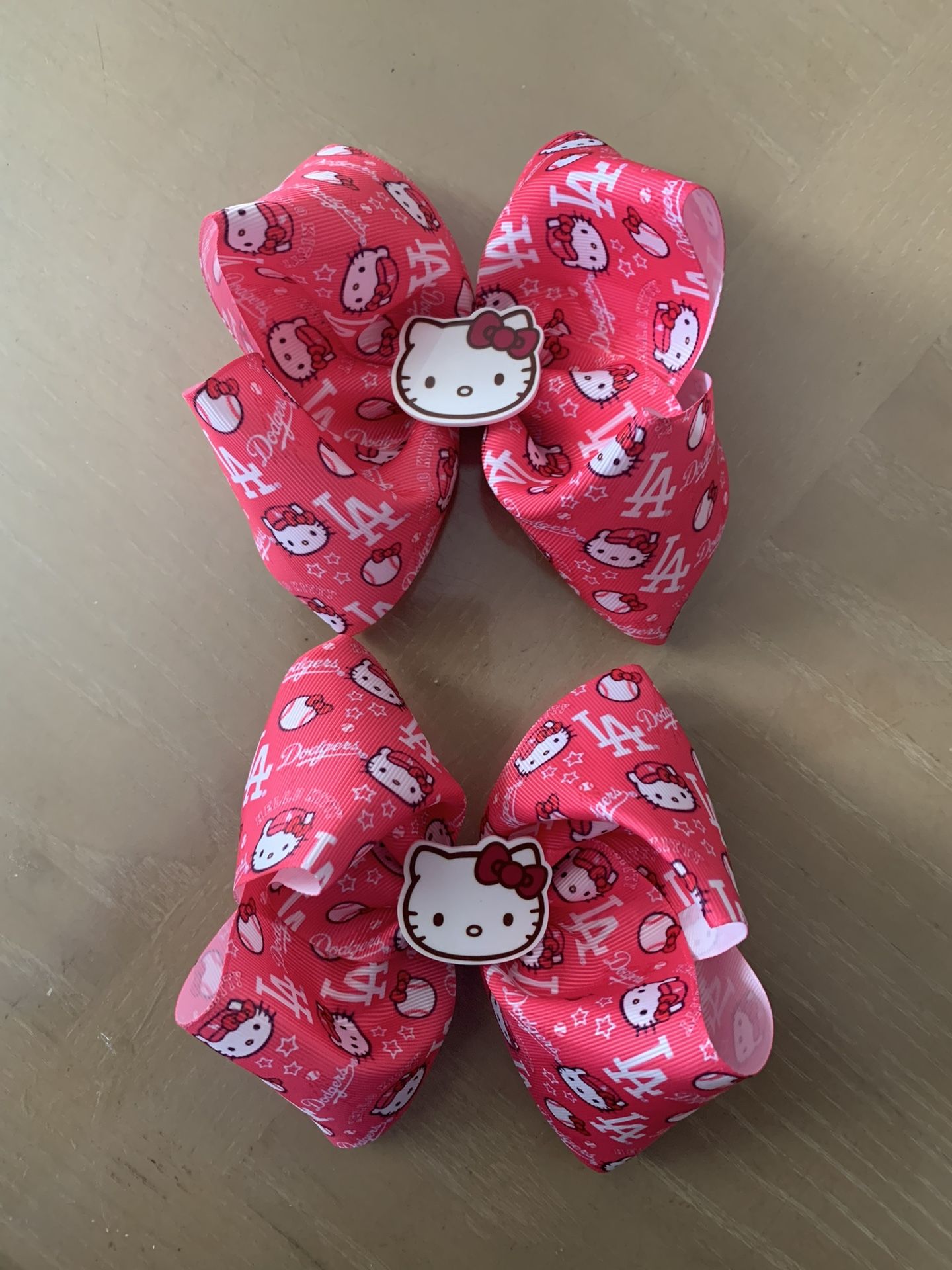 Dodgers Pink Kitty Jojo Bow Handmade