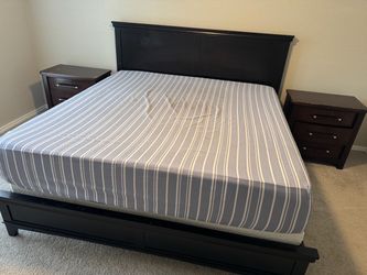 King size bed frame and nightstands