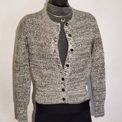 NWT Gap PETITE XS Button Front Sweater Cardigan Black White XSP PP