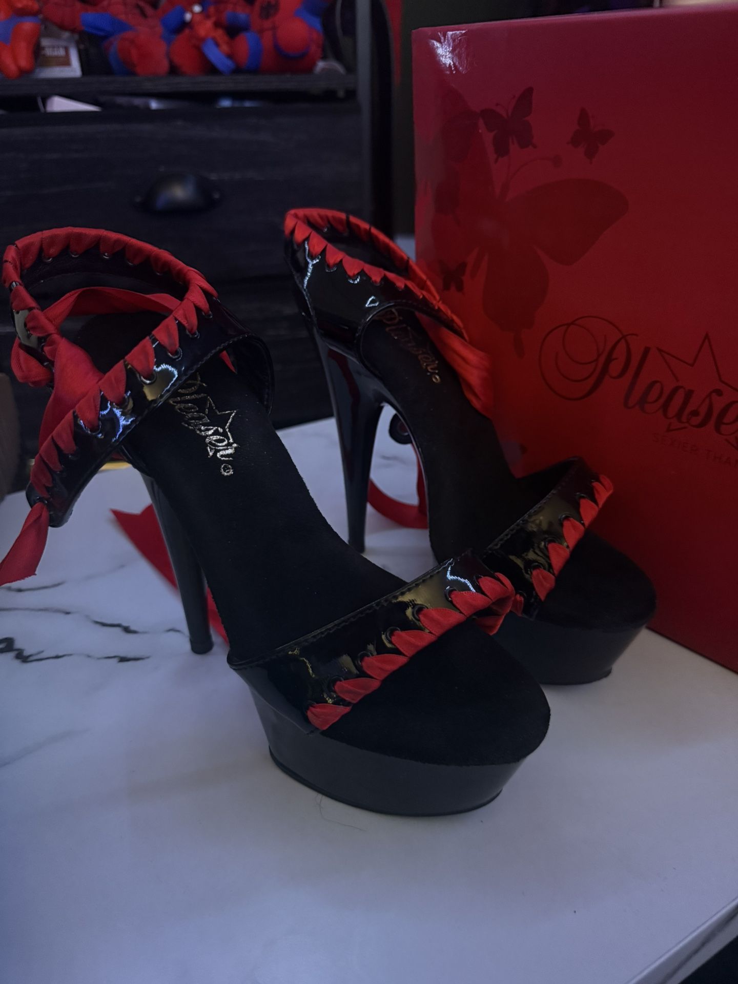 Black Pleaser Platform Heels Size 6