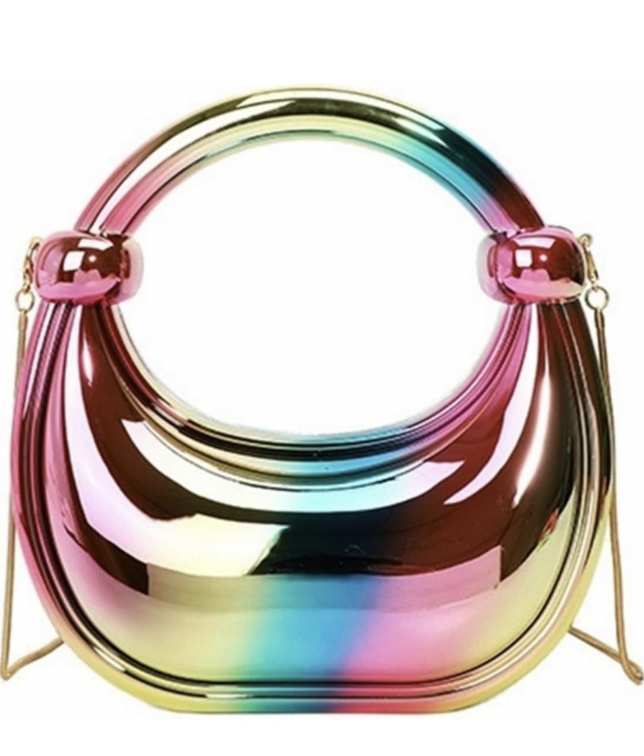 Acrylic Evening Clutch Purse Available In Silver Or Rainbow Color