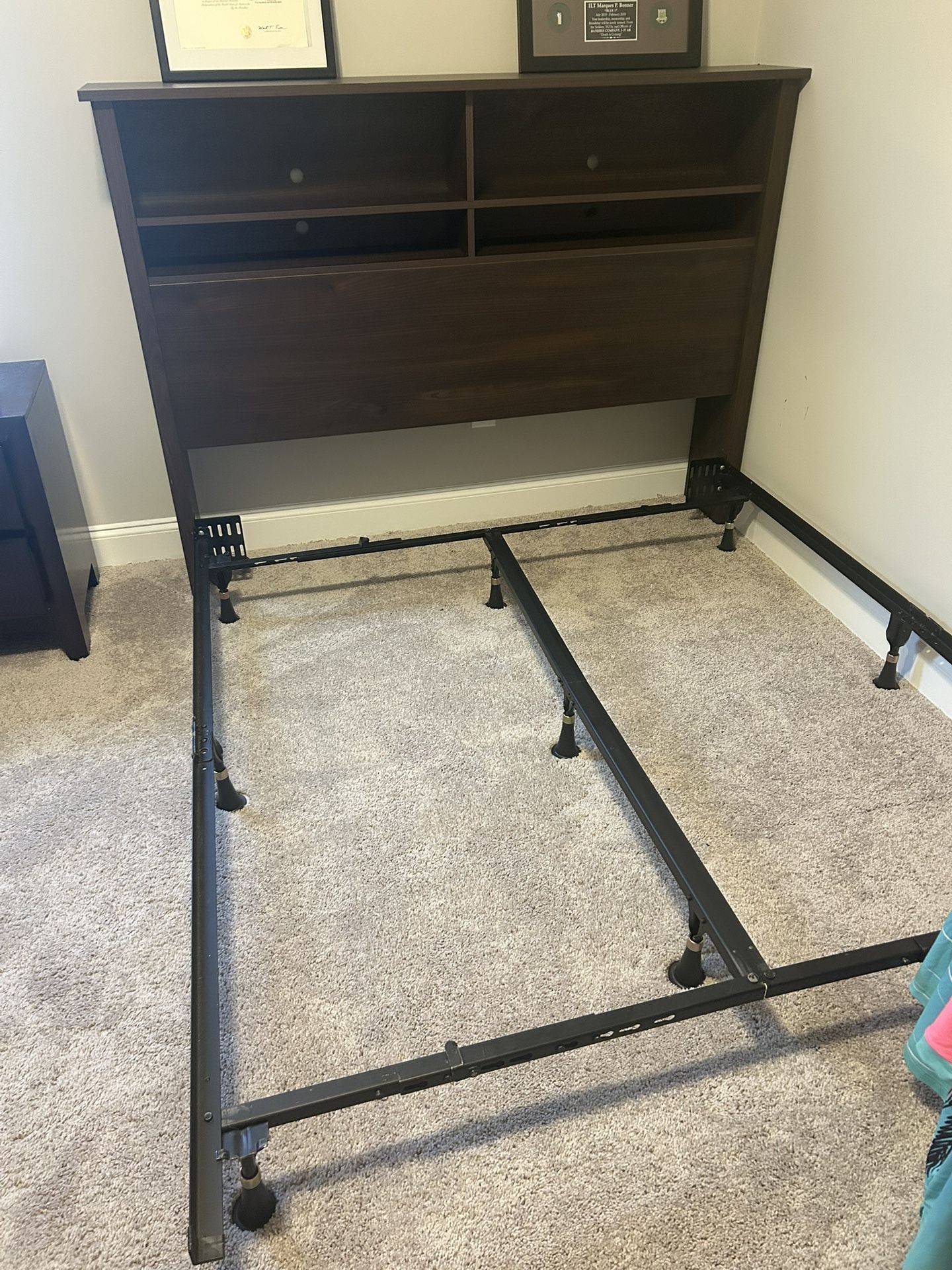 Head Board, Frame & Metal Box Spring