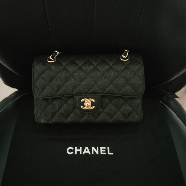 Chanel CF Grained Calfskin & Gold-Tone Metal Small Shoulder Bag