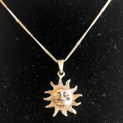 Silver Sun pendant and necklace