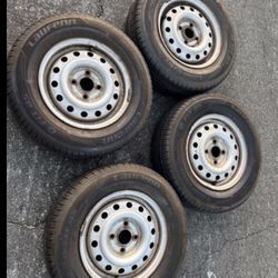4 — 185/70r13 4x100 4x3.94 Stock Honda Civic Corolla Wheels Rims Good 80% Treads Tires !