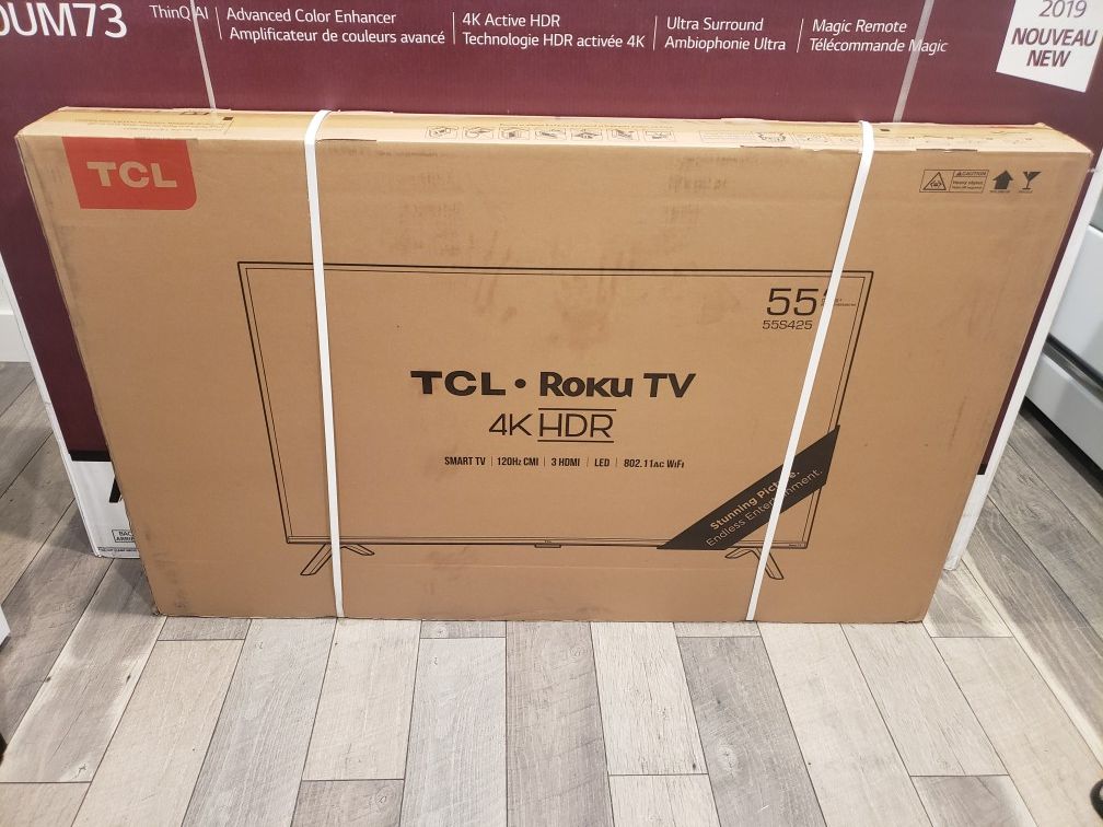 TCL Roku 4k HDR 55" TV