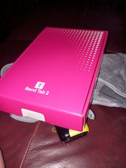 T-Mobile Revvl Tab 2 5G tablet in its original pink packaging.