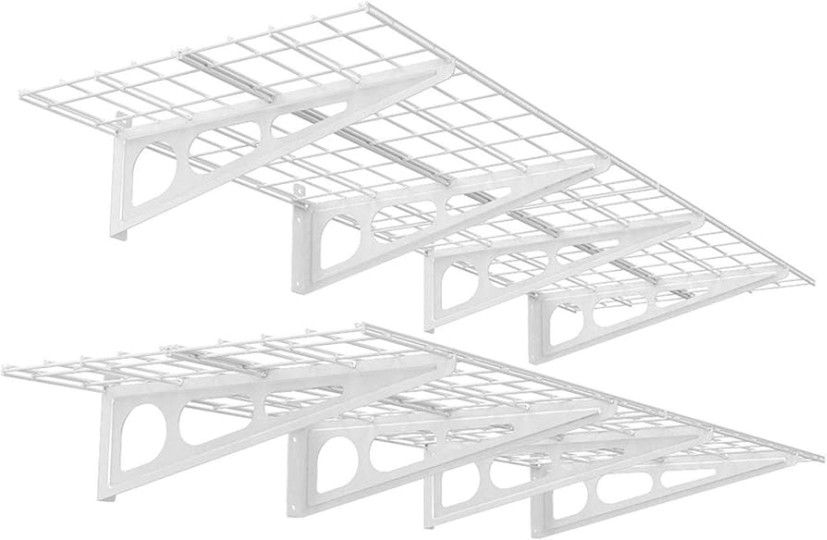 L185 2-Pack 2x6ft 24-inch-by-72-inch Wall Shelf Garage Storage Rack Floating Shelves, White
Top highlights
Material Steel
Mounting Type Wall Mou