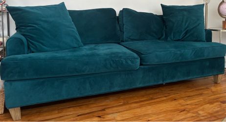 Teal Velvet Sofa