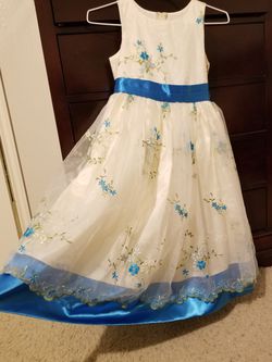 Cream Satin Embroidered Dress