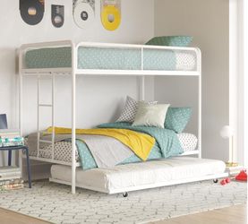 New Inbox Triple Twin Bunkbed Mattress Not Included Metal White 