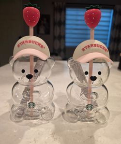 Pink Bear Starbucks Cups