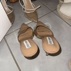 Steve Madden Nude Clear Strap  Heels – Women’s Size 6.5