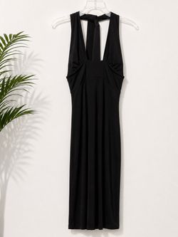 Black Forever 21 halter maxi dress
