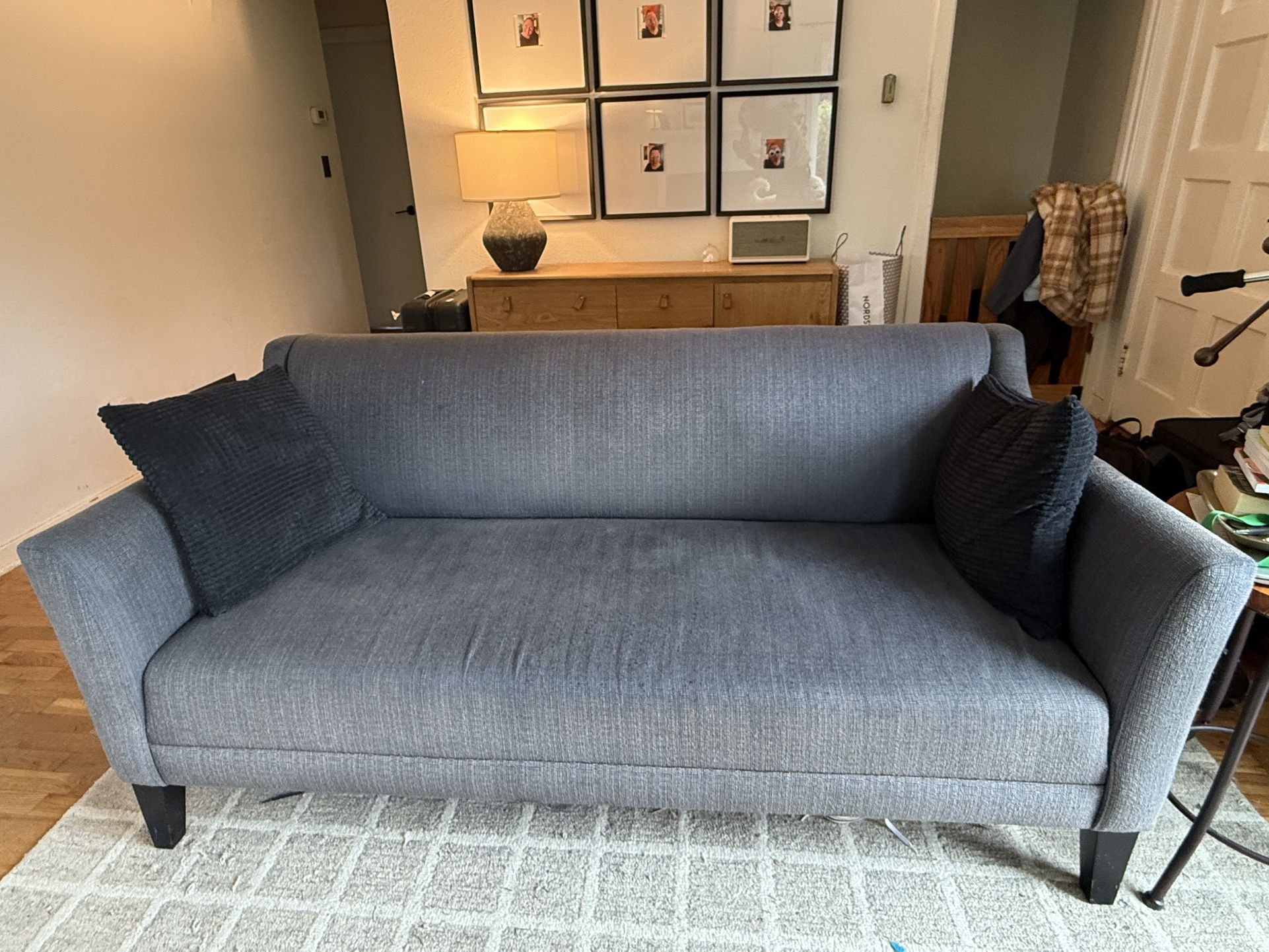 Crate And Barrel Blue Couch