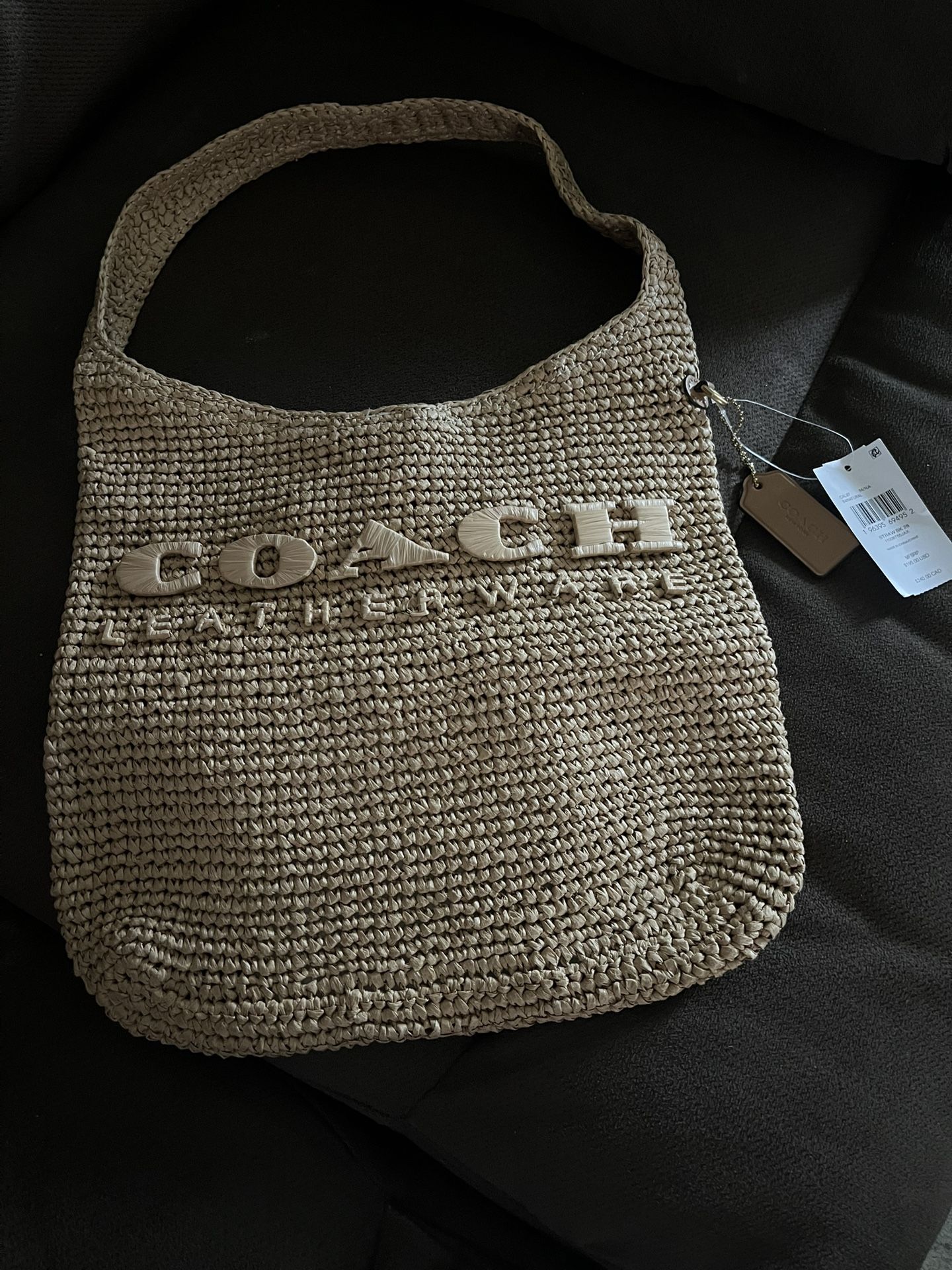 coach brooklyn straw bag