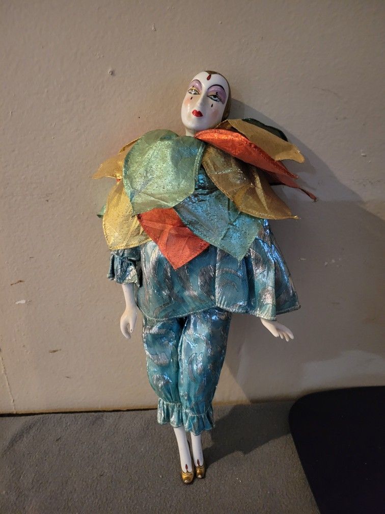 Porcelain Harlequin Doll