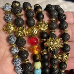 Lava Stone Animal Head Bracelets