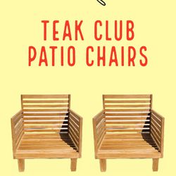 Pair of Teak Club Chairs